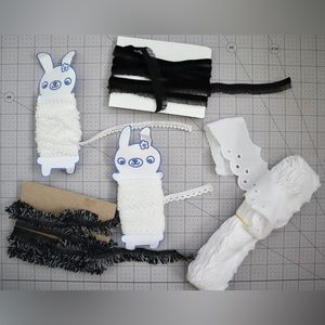 Bundle of black and white trims